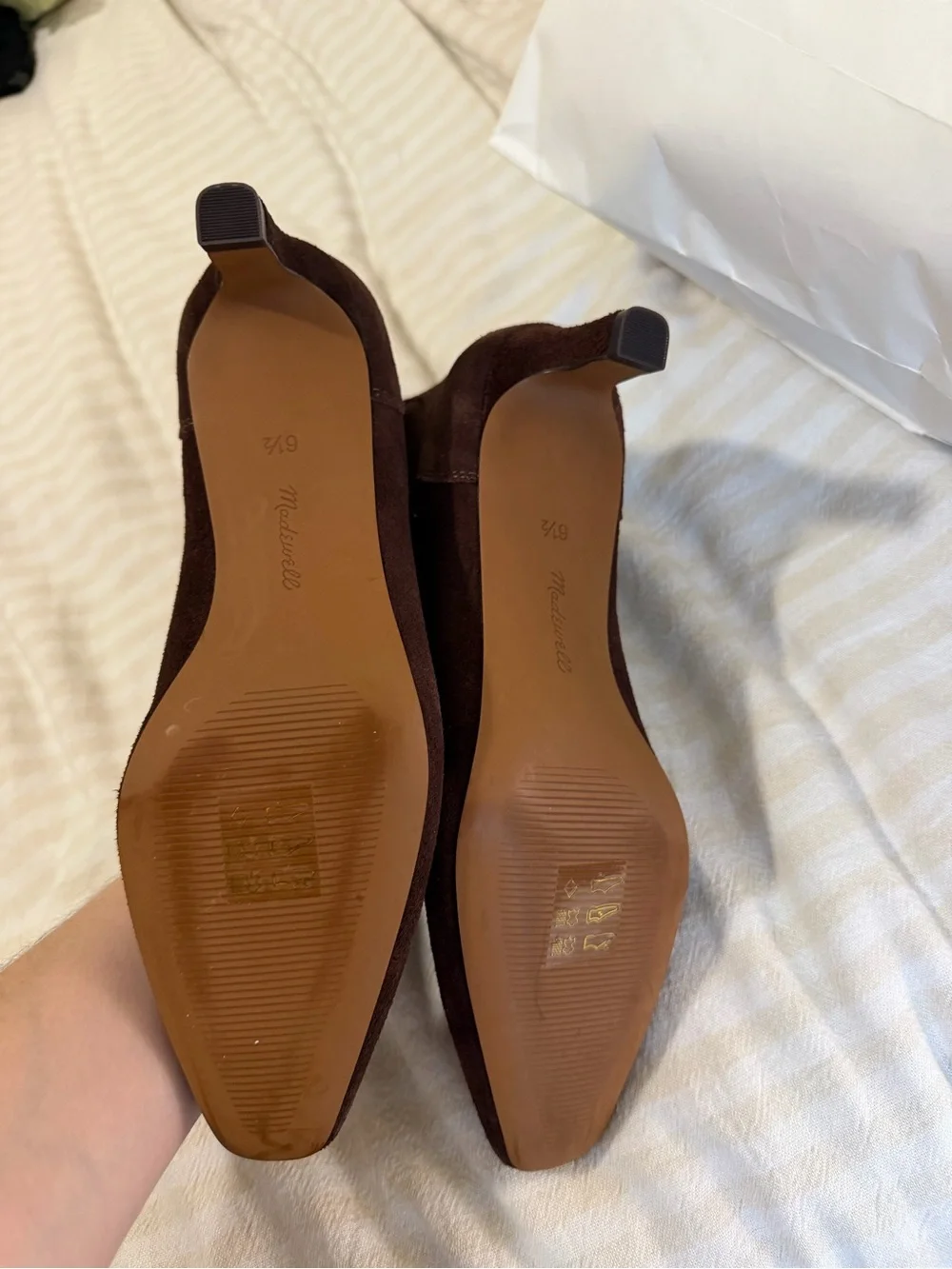 Madewell Dark Brown Suede Pointed-Toe Chelsea Booties
